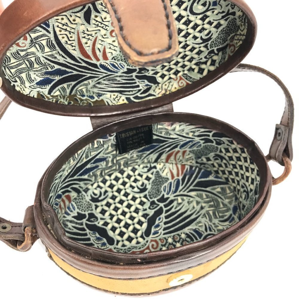Tristan & Isuet VTG Leather Suede Canteen Structured Crossbody Bag Rare - Picture 5 of 10